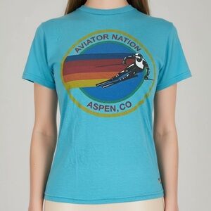 Aviator Nation Turquoise Aspen Ski Tee